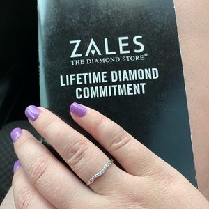 Contour diamond wedding band